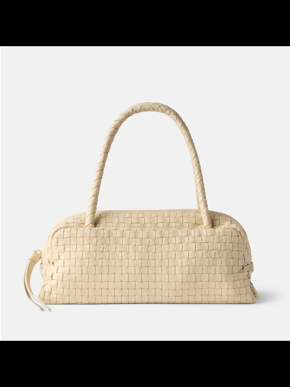 Cleobella Beige Woven Top-Handle Satchel Women Handbag - Picture 2 of 8